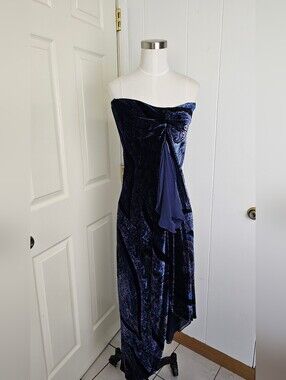 RALPH LAUREN black label Bandeau dress in velvet velour and silk Size 6